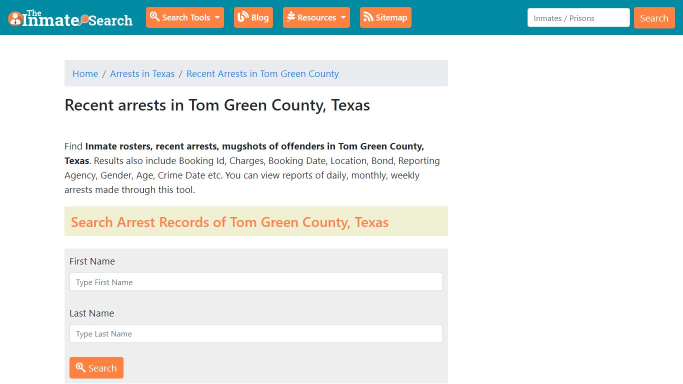 Recent arrests in Tom Green County, Texas | Mugshots, Rosters, Inmates ...