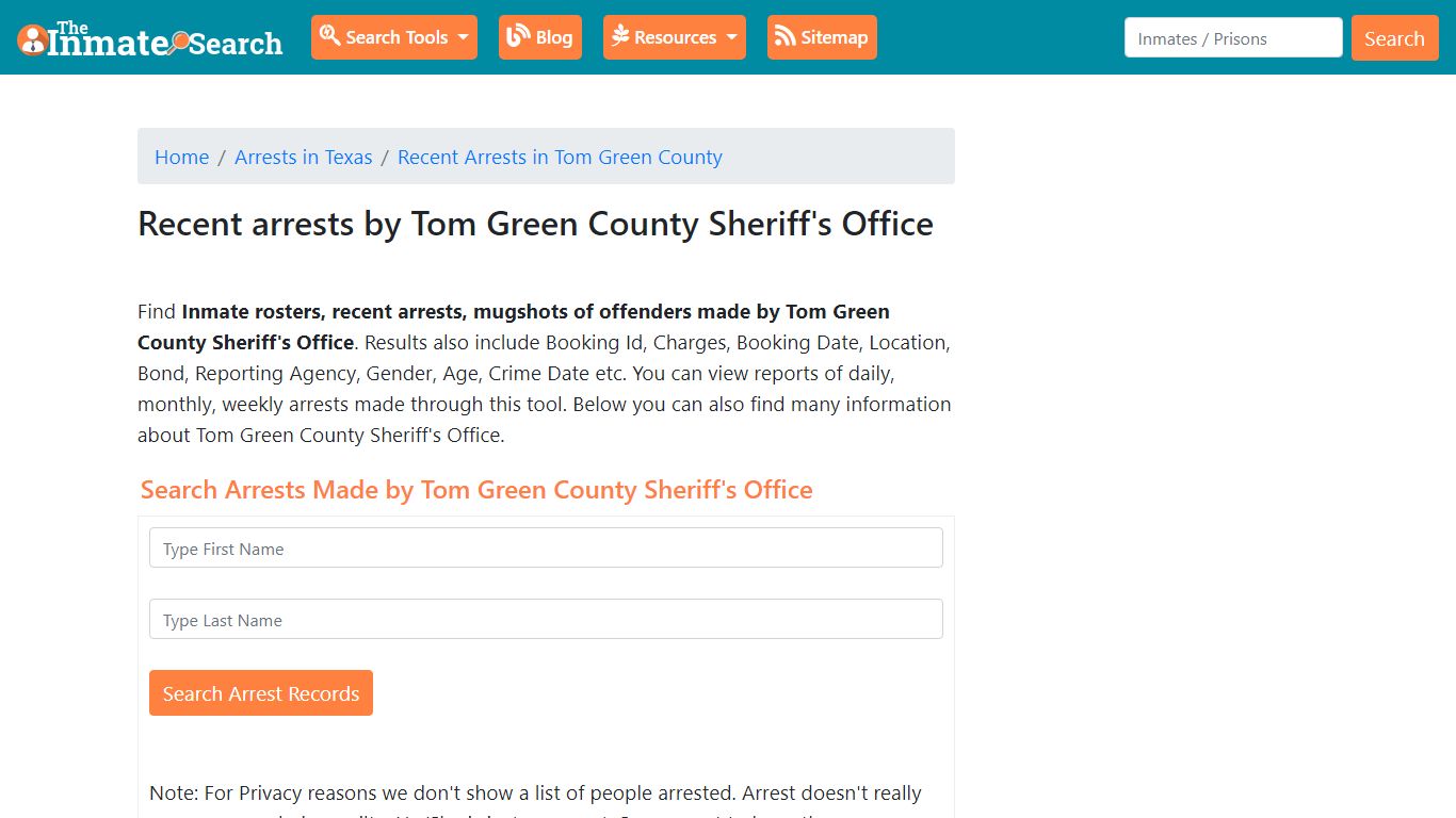 Recent arrests by Tom Green County Sheriff's Office | Mugshots, Rosters ...